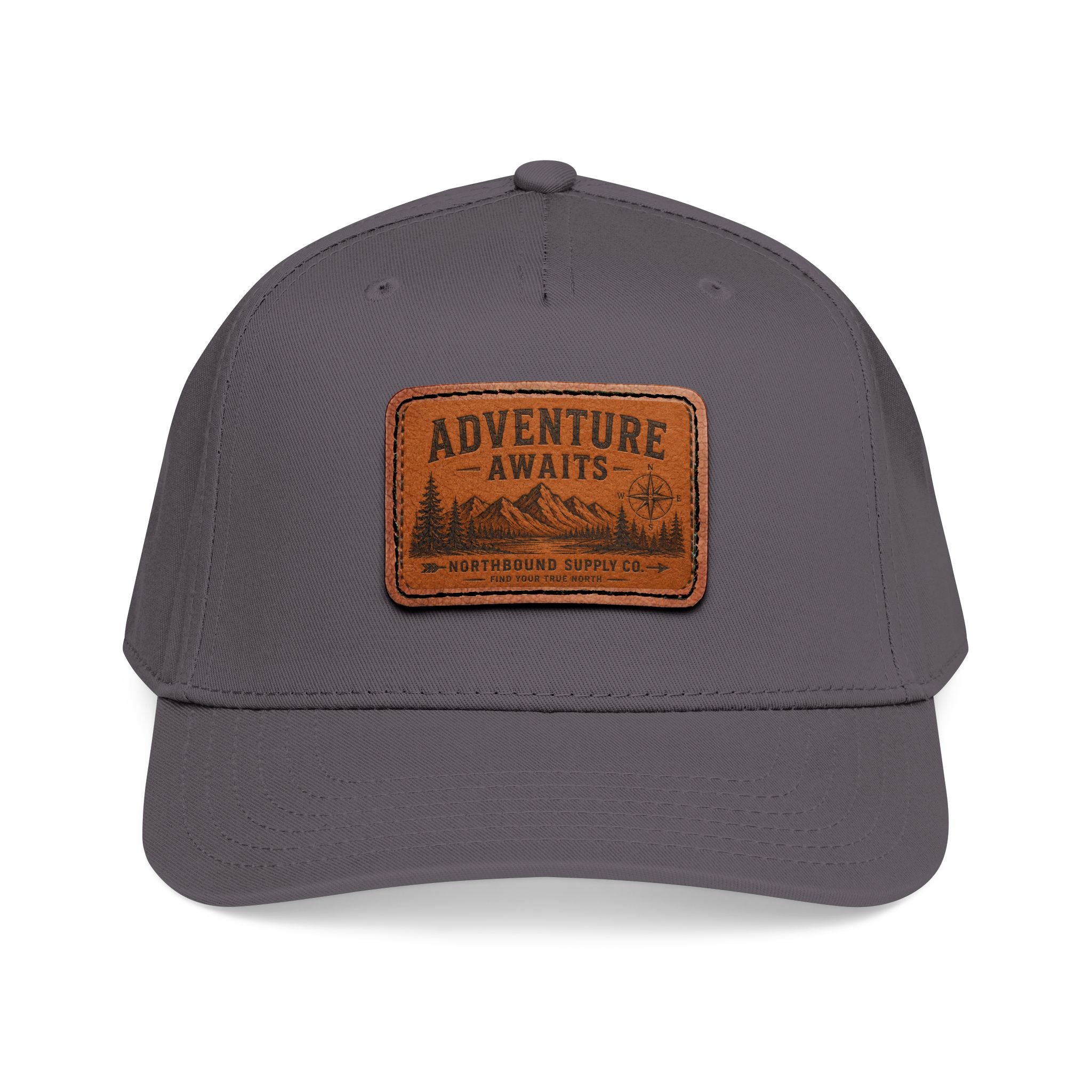 HP-002 Adventure Awaits Leather Patch Baseball Cap