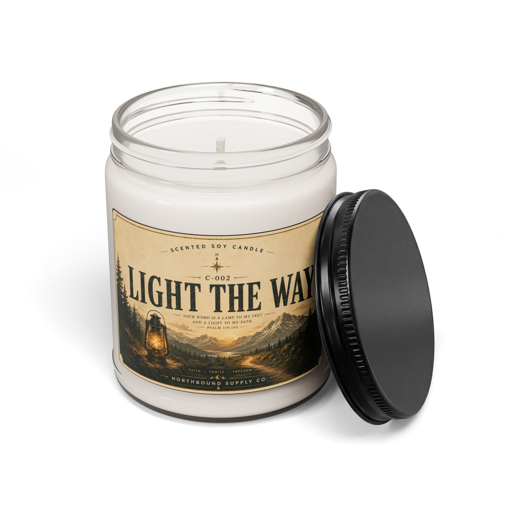 C-002 Light The Way Scented Soy Candle — 9oz Rustic Lantern Cabin Fragrance