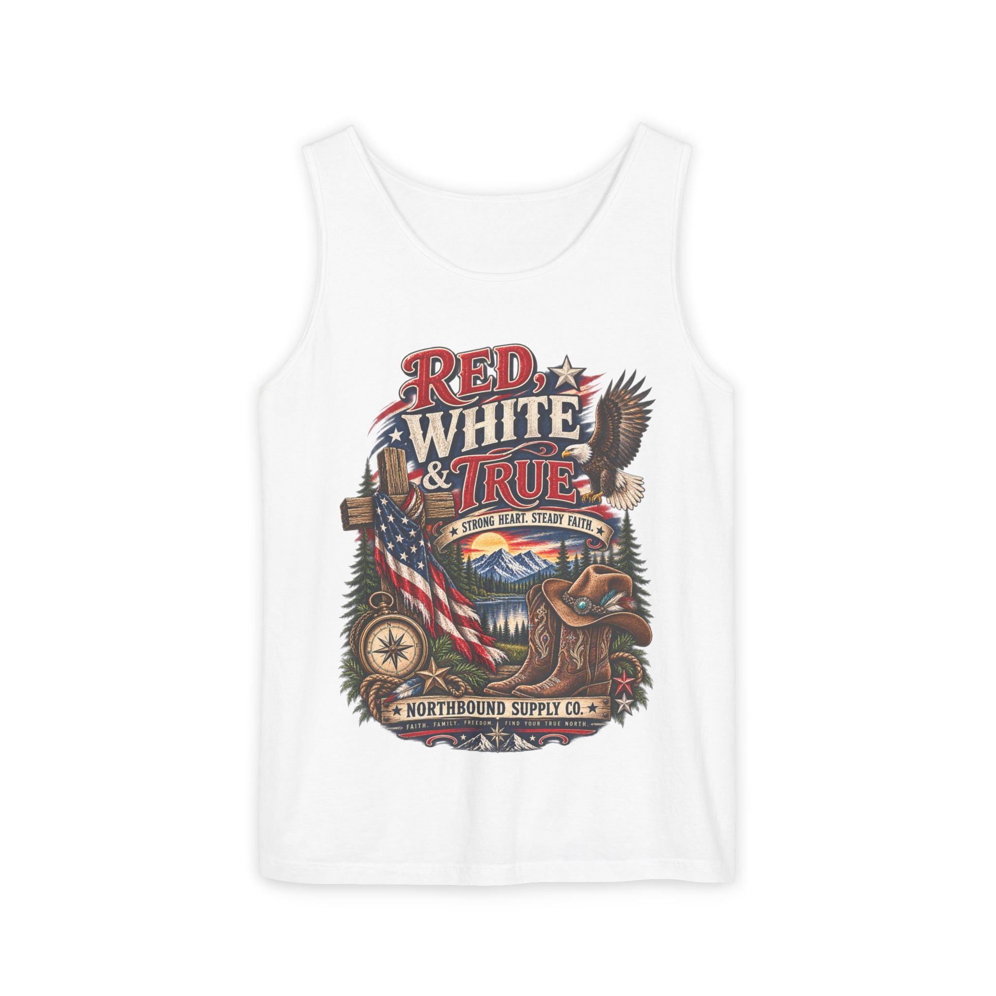 WG-008 Patriotic 'Red, White & True' Tank Top Northbound Supply Co