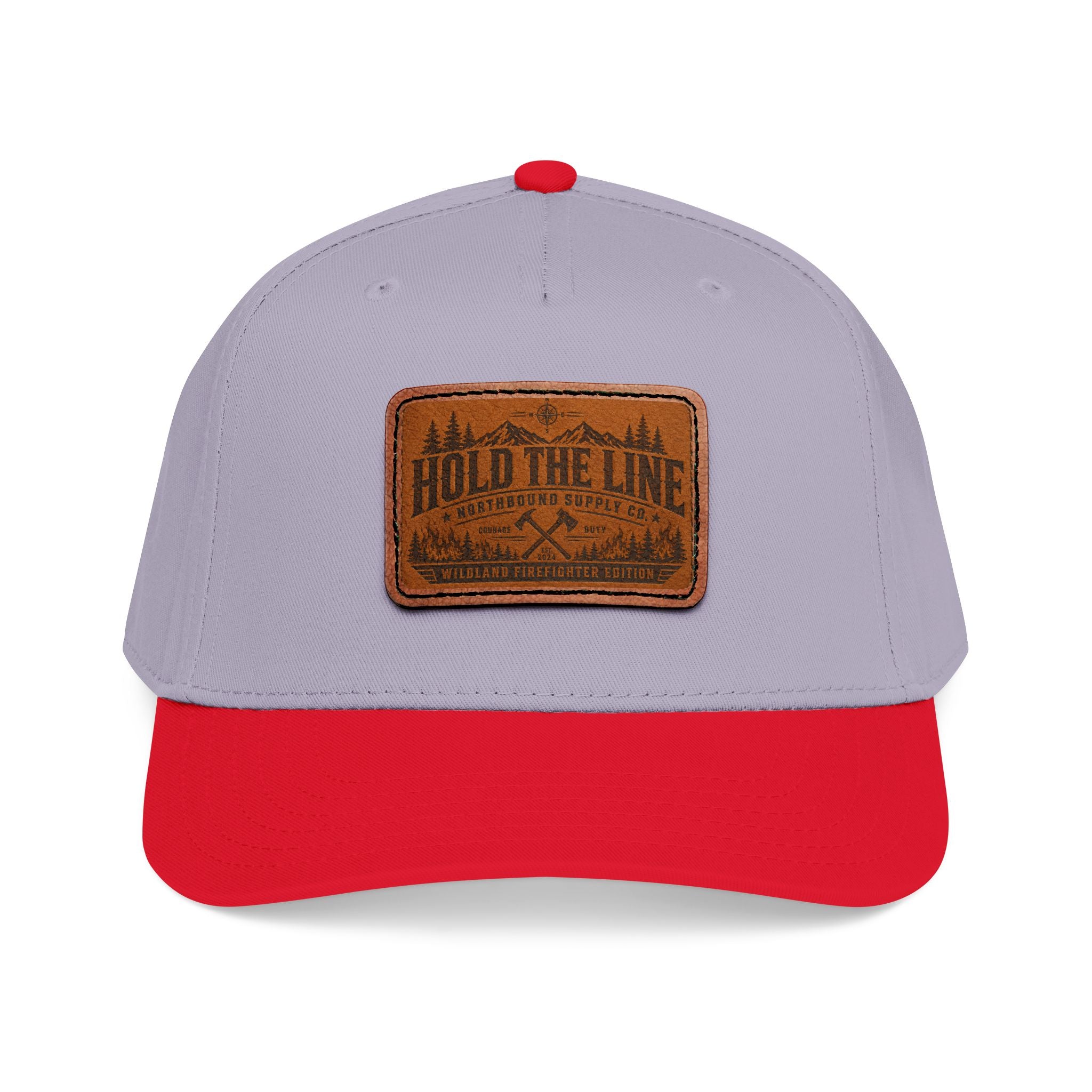 Leather Patch Baseball Cap — 'Hold the Line' Outdoor Trucker Hat
