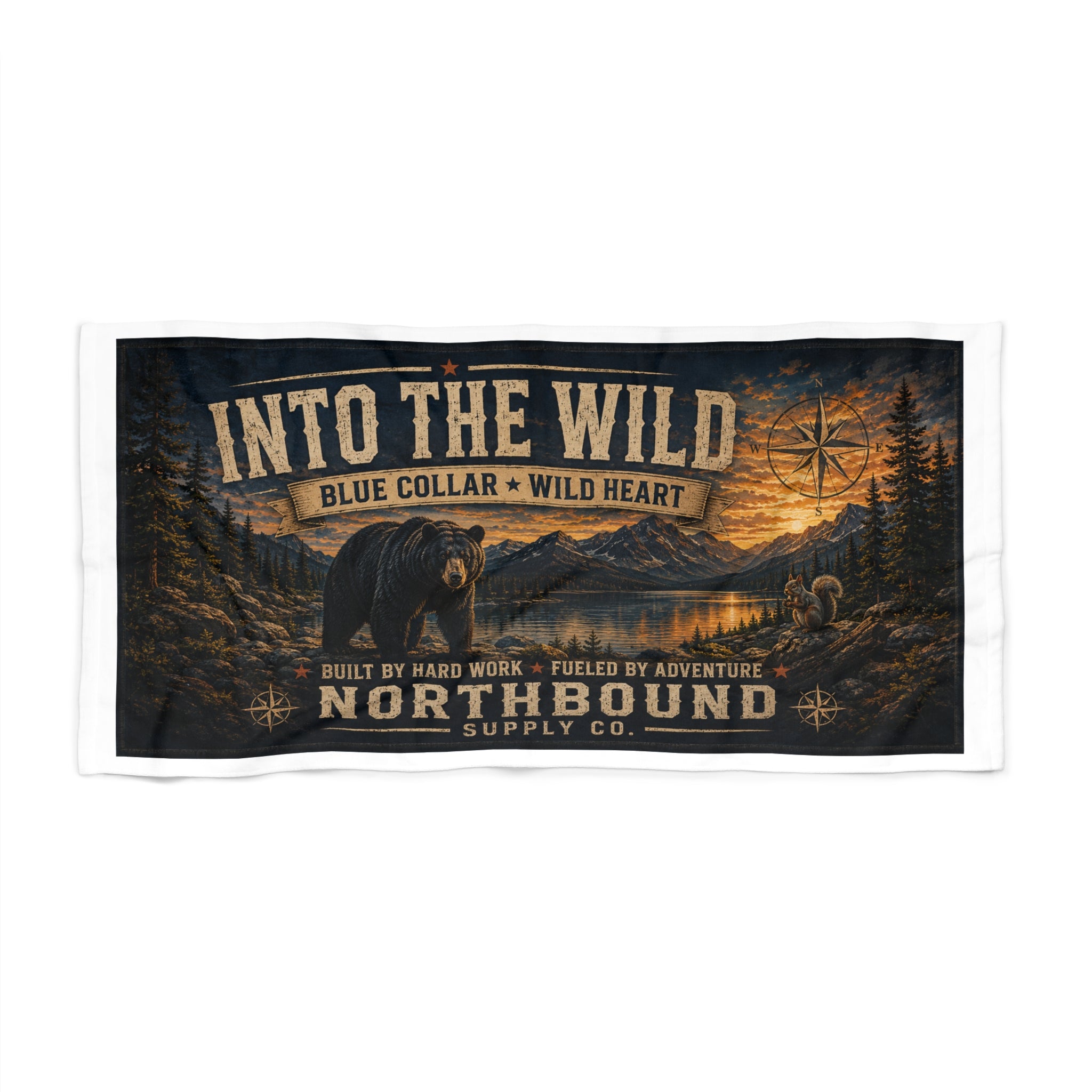 BT-005 Into The Wild Beach Towel — Northbound 'Blue Collar, Wild Heart