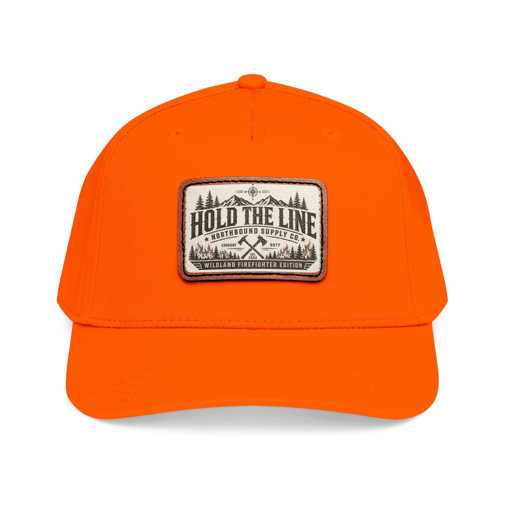 HP-004.5 Hold The Line Leather Patch Baseball Cap — Outdoorsy Vintage Trucker Hat