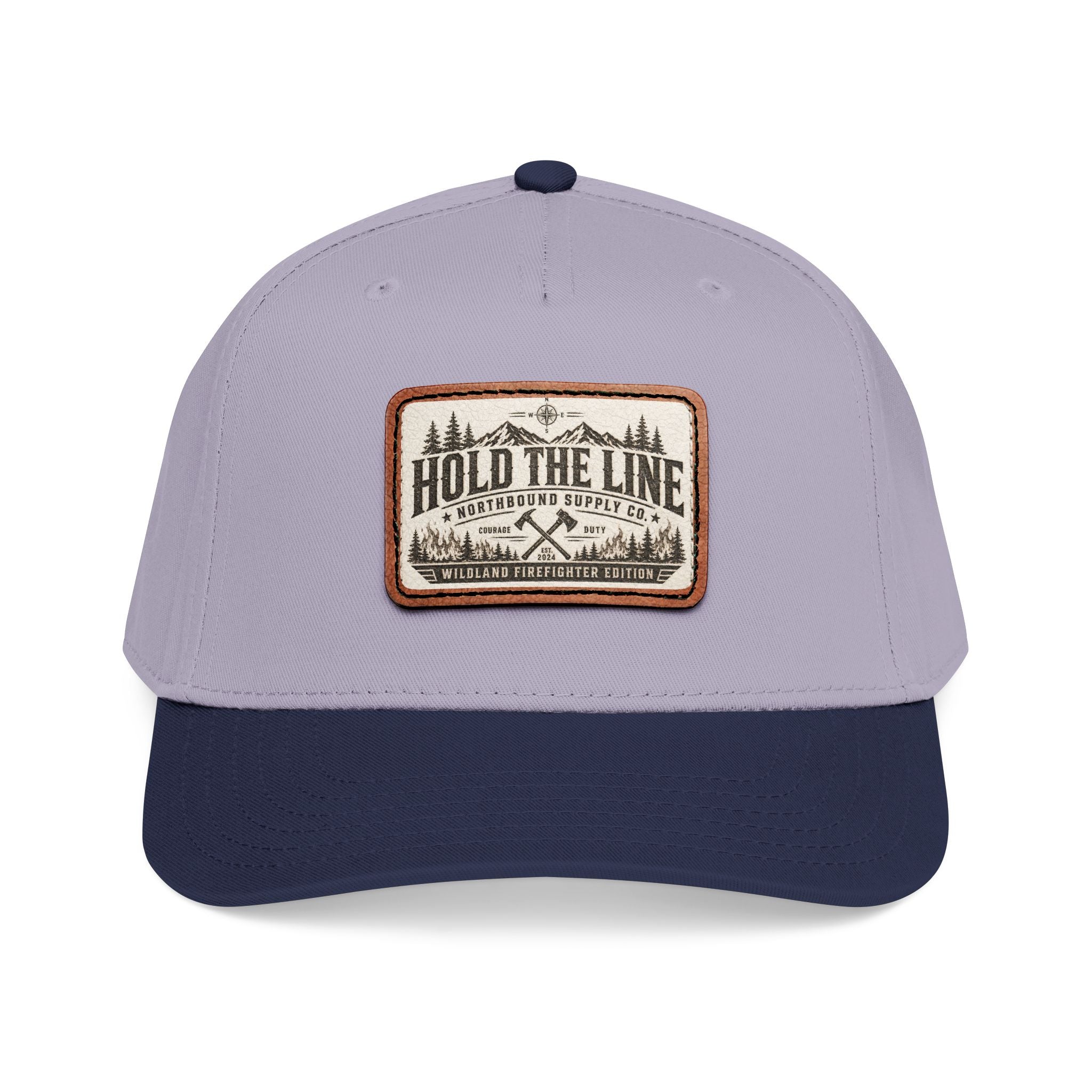 HP-004.5 Hold The Line Leather Patch Baseball Cap — Outdoorsy Vintage Trucker Hat