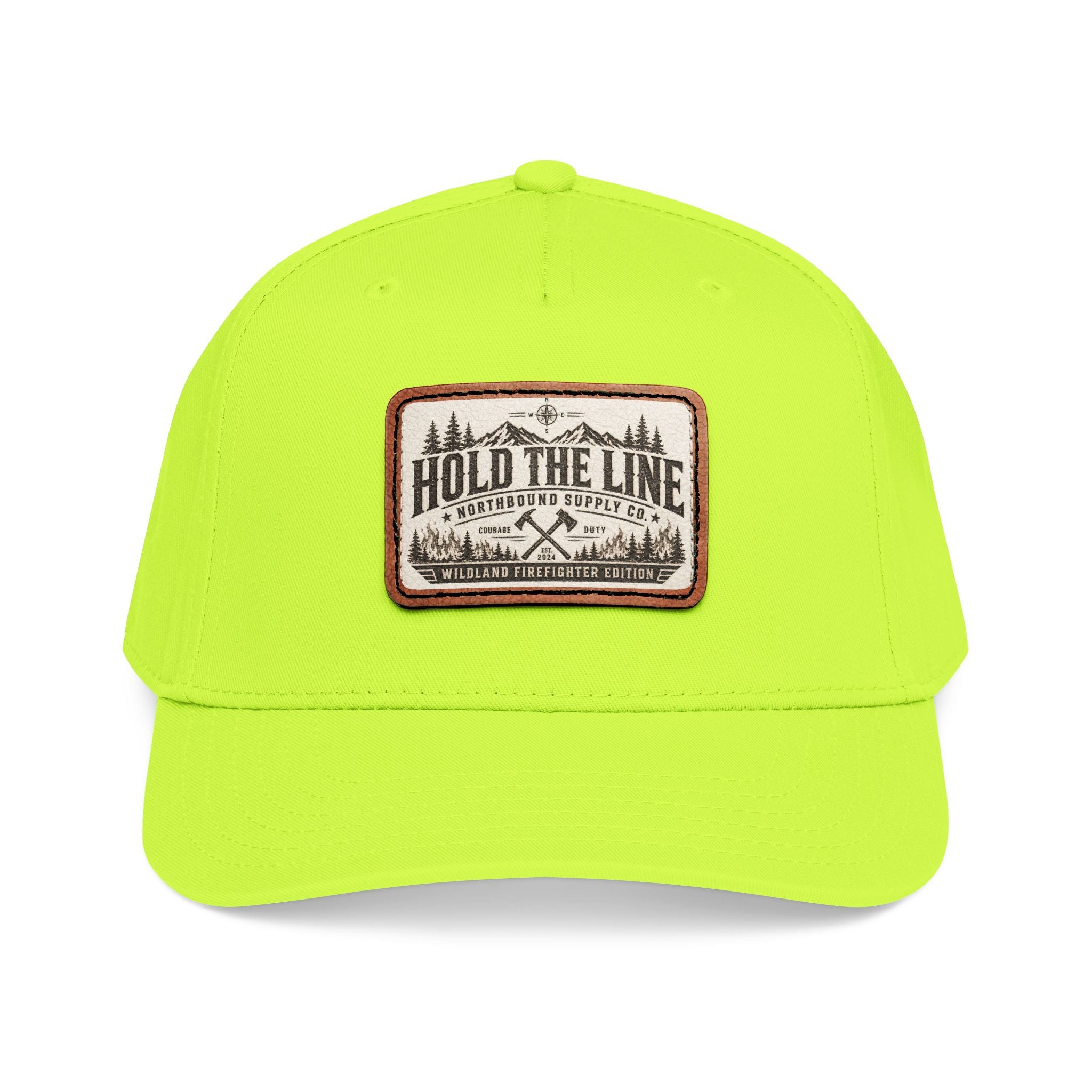 HP-004.5 Hold The Line Leather Patch Baseball Cap — Outdoorsy Vintage Trucker Hat
