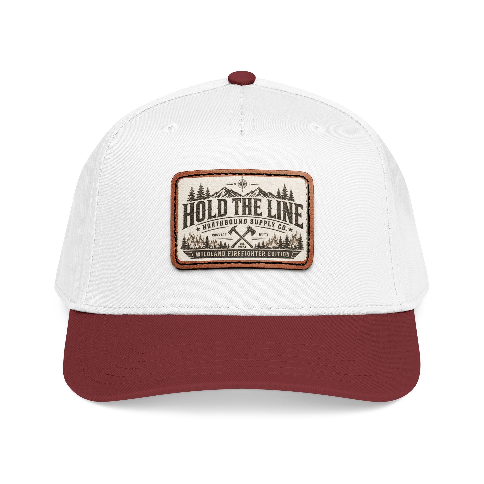 HP-004.5 Hold The Line Leather Patch Baseball Cap — Outdoorsy Vintage Trucker Hat
