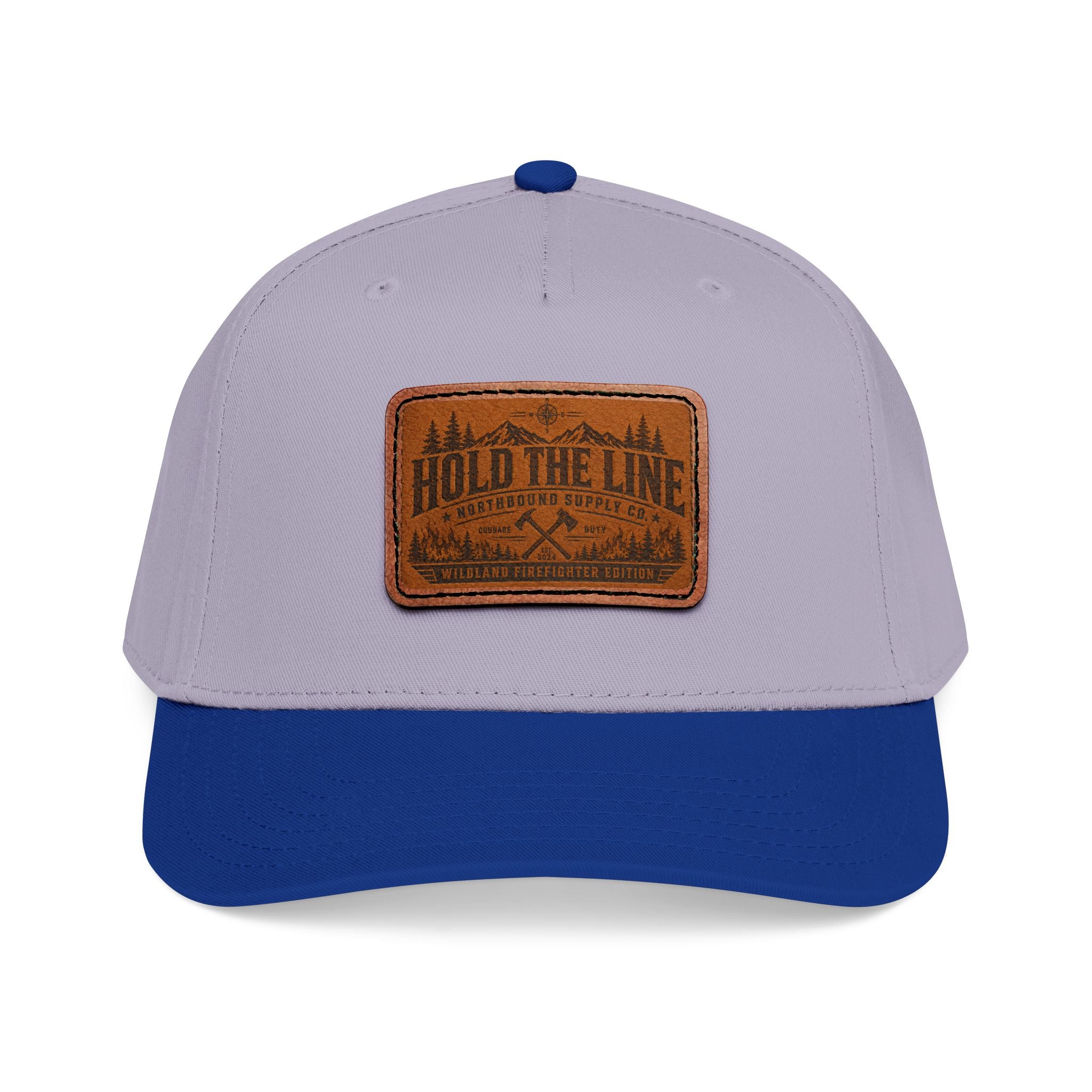 Leather Patch Baseball Cap — 'Hold the Line' Outdoor Trucker Hat