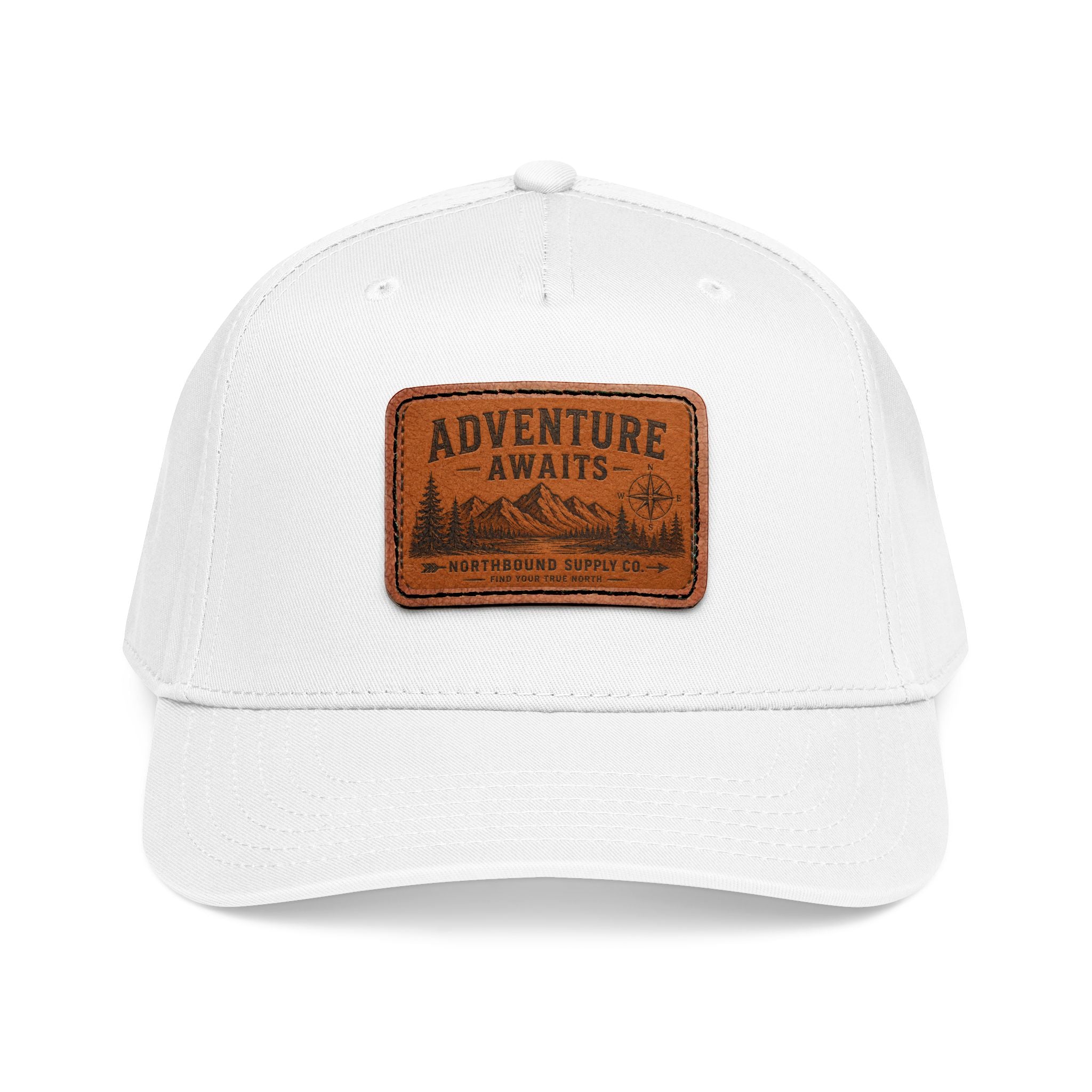 HP-002 Adventure Awaits Leather Patch Baseball Cap