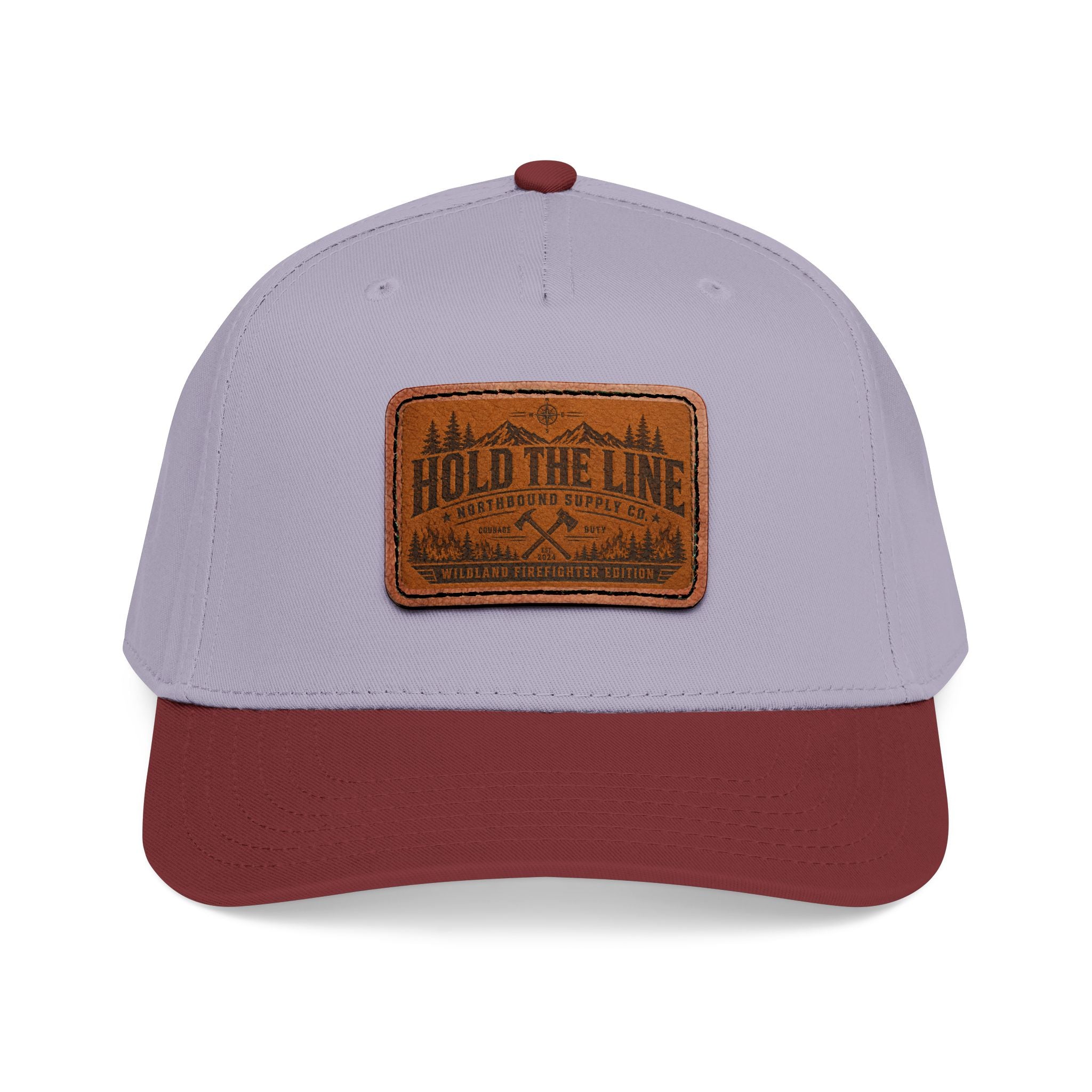 Leather Patch Baseball Cap — 'Hold the Line' Outdoor Trucker Hat