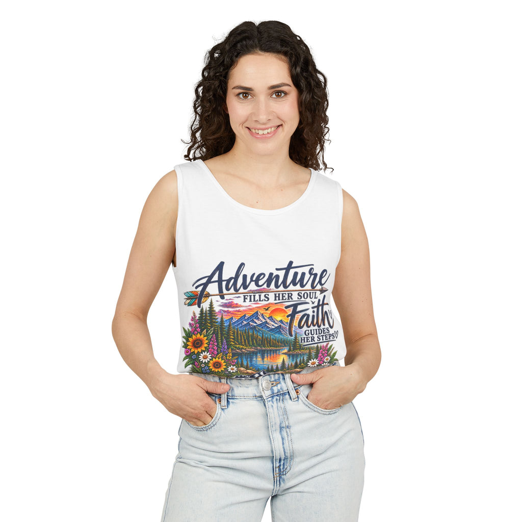 WG-004 Adventure & Faith Graphic Tank Top — Northbound Supply Co.Scenic Mountain Floral Design