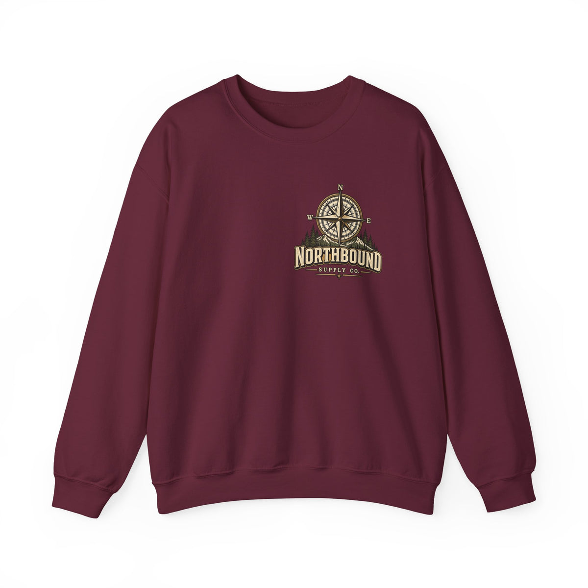 Adventure Awaits Crewneck Sweatshirt — Northbound Supply Co. Compass Mountain Design