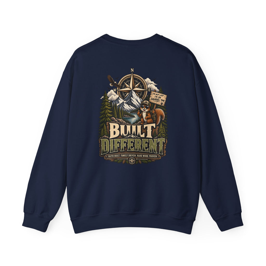 NS-003 Crewneck Sweatshirt - Northbound Supply Co. 'Built Different' Outdoor Adventure Graphic
