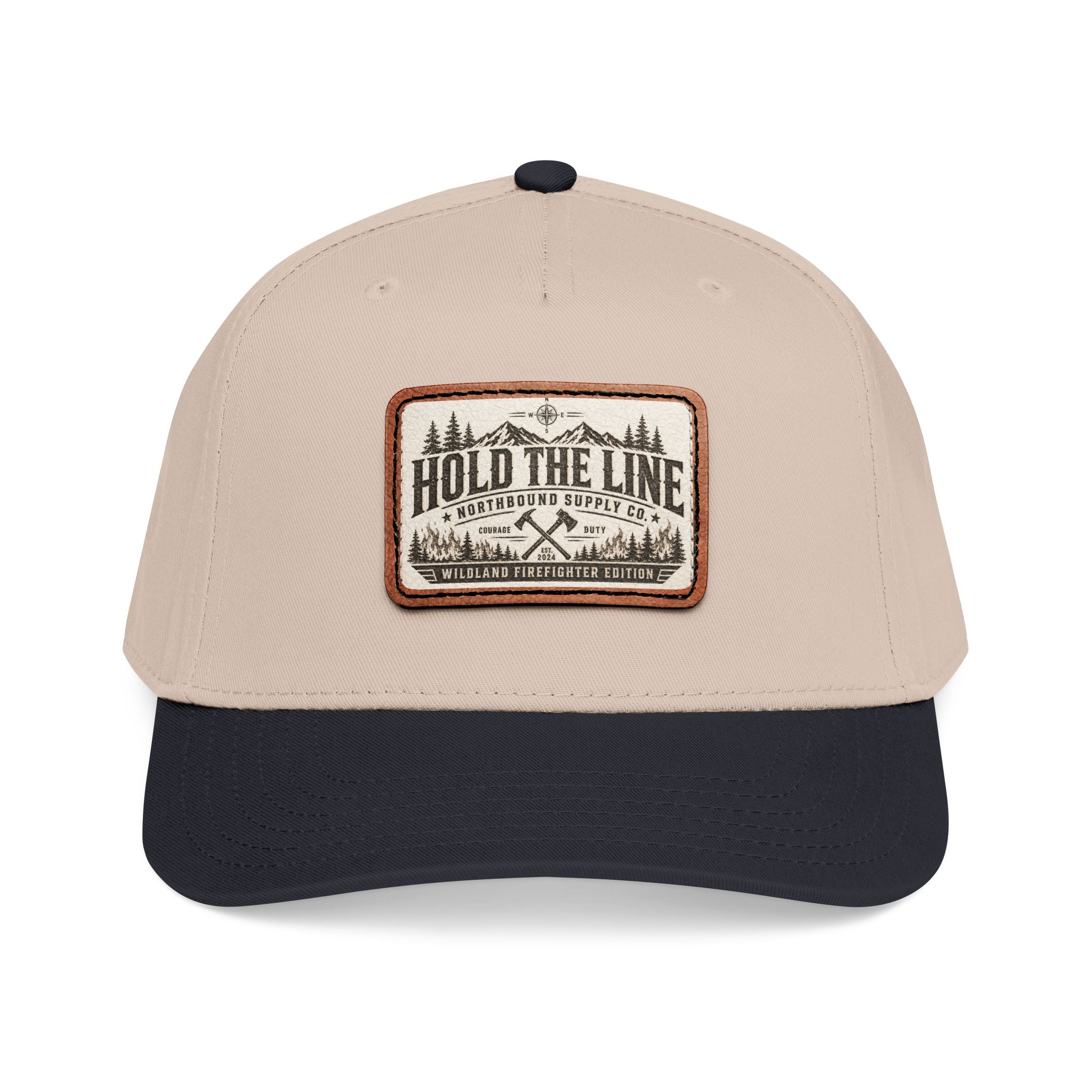 HP-004.5 Hold The Line Leather Patch Baseball Cap — Outdoorsy Vintage Trucker Hat