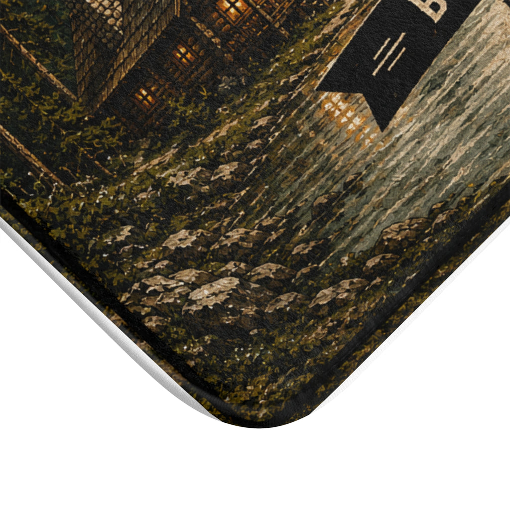 BM-003 Northbound Supply Co. Bath Mat – Rustic Cabin Mountain Welcome Mat (Built for the Journey)