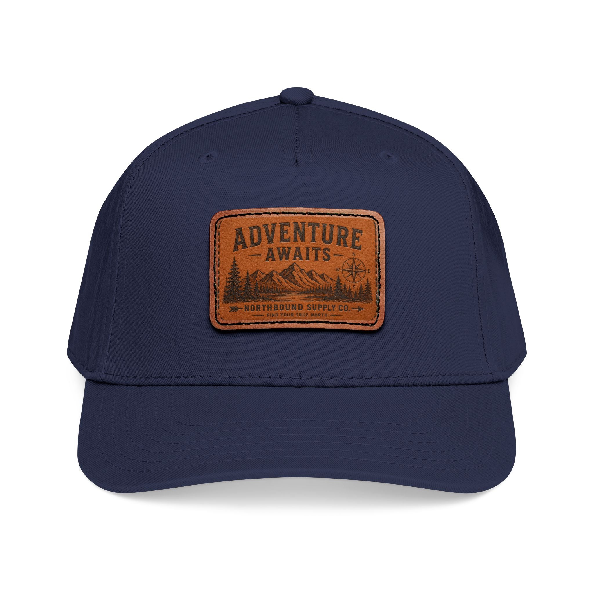 HP-002 Adventure Awaits Leather Patch Baseball Cap