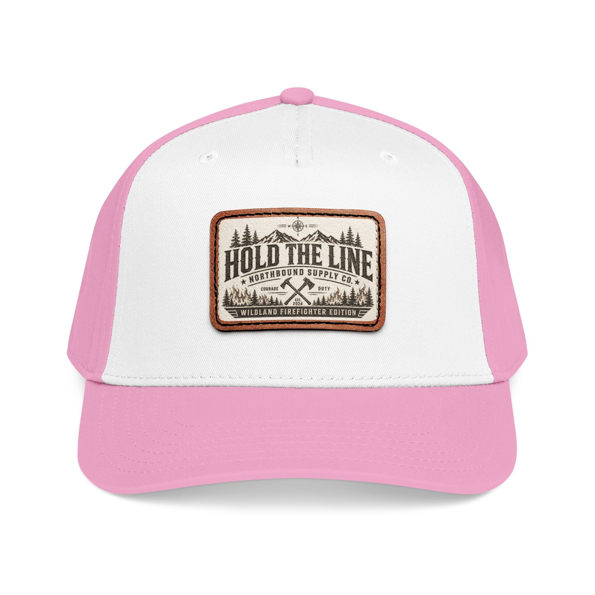 HP-004.5 Hold The Line Leather Patch Baseball Cap — Outdoorsy Vintage Trucker Hat