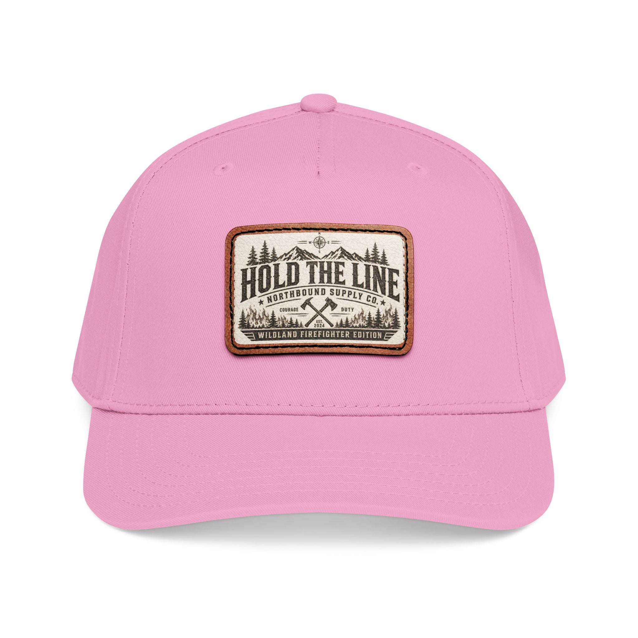 HP-004.5 Hold The Line Leather Patch Baseball Cap — Outdoorsy Vintage Trucker Hat