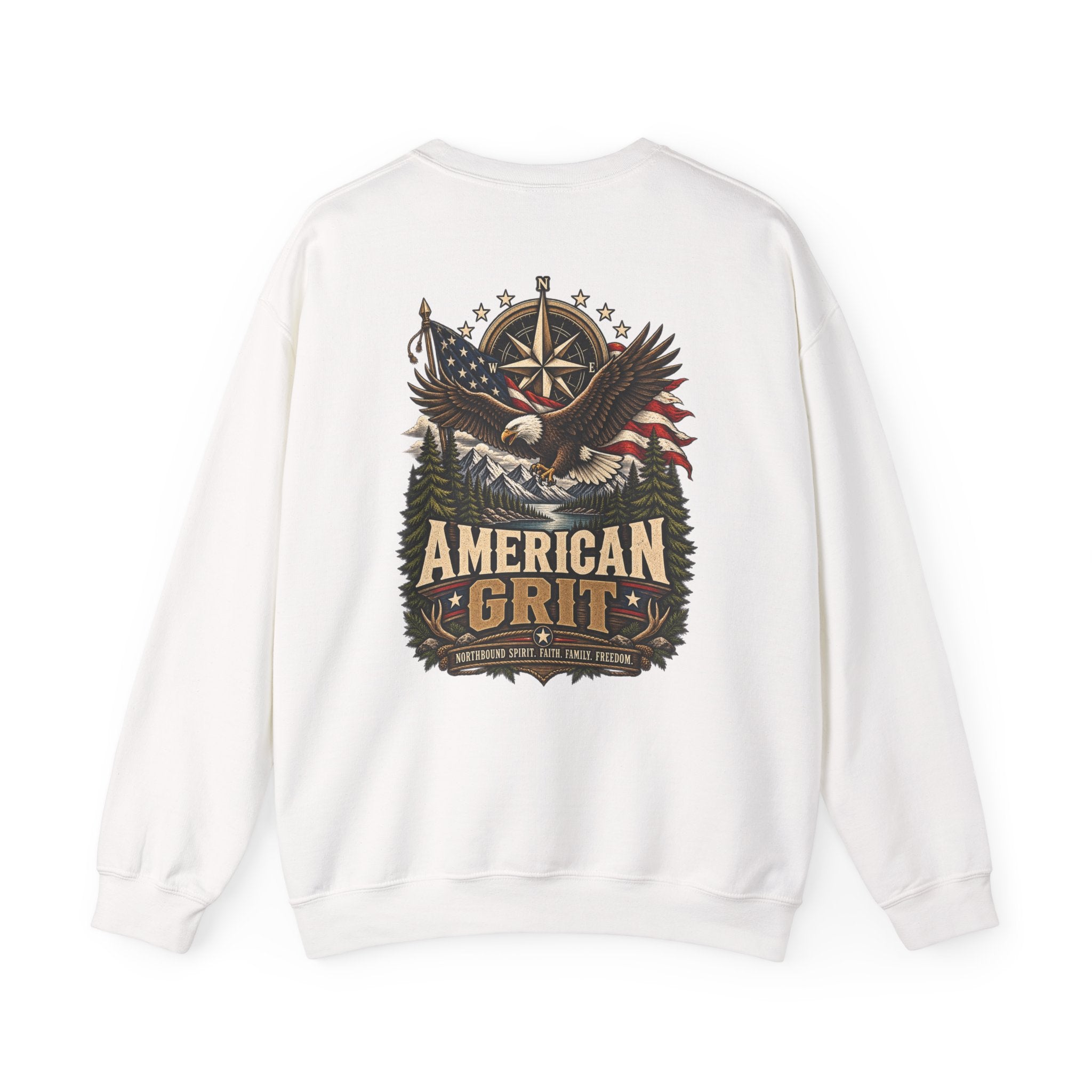 NS-006 American Grit Sweatshirt — Northbound Supply Co.Patriotic Eagle Compass Crewneck