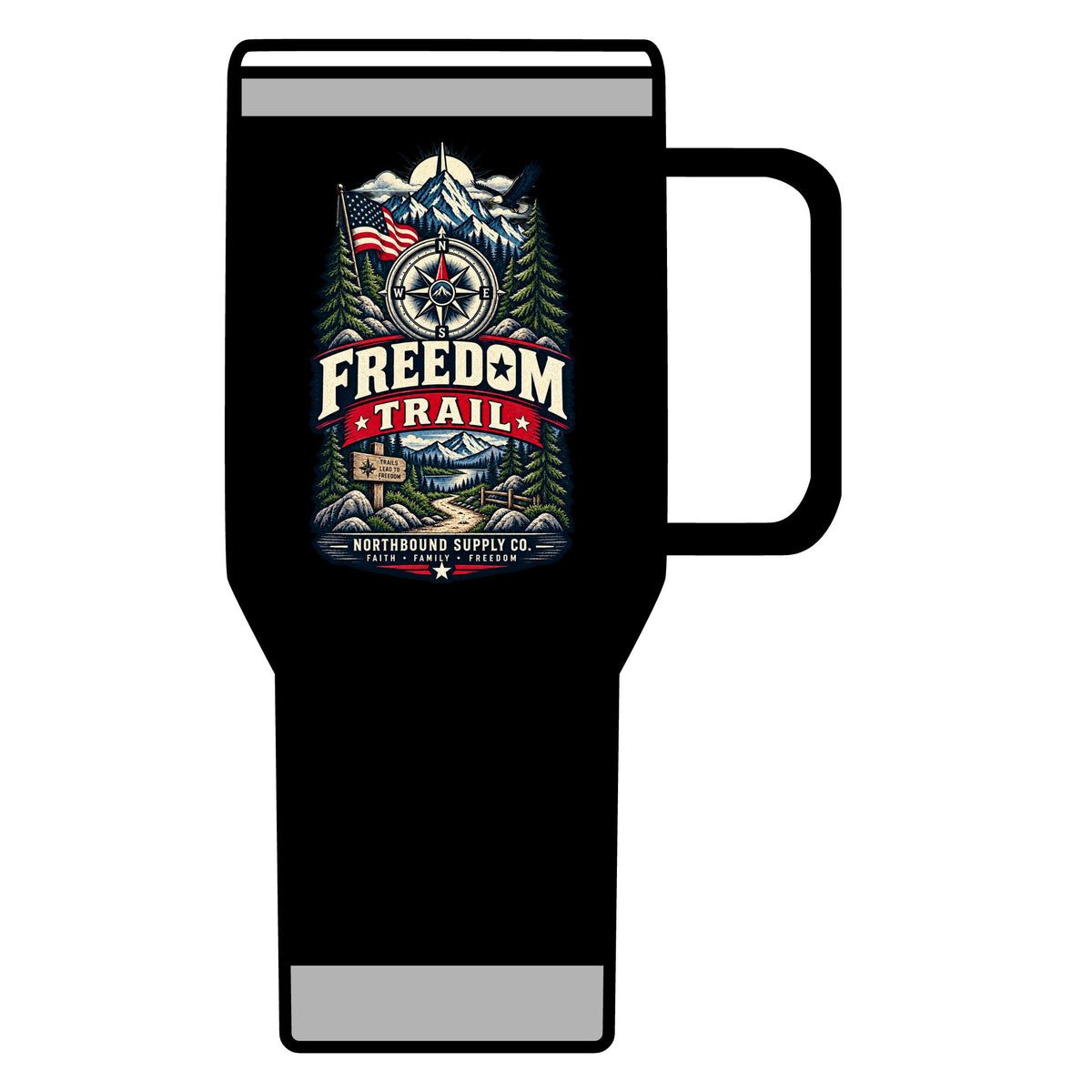 Freedom Trail 20oz Travel Mug — American Grit Outdoor Adventure Insulated Tumbler