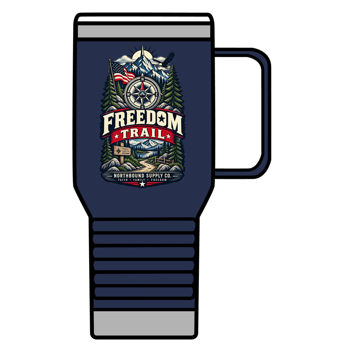 Freedom Trail 20oz Travel Mug — American Grit Outdoor Adventure Insulated Tumbler