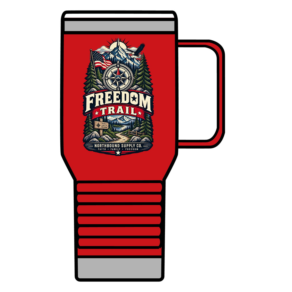 Freedom Trail 20oz Travel Mug — American Grit Outdoor Adventure Insulated Tumbler